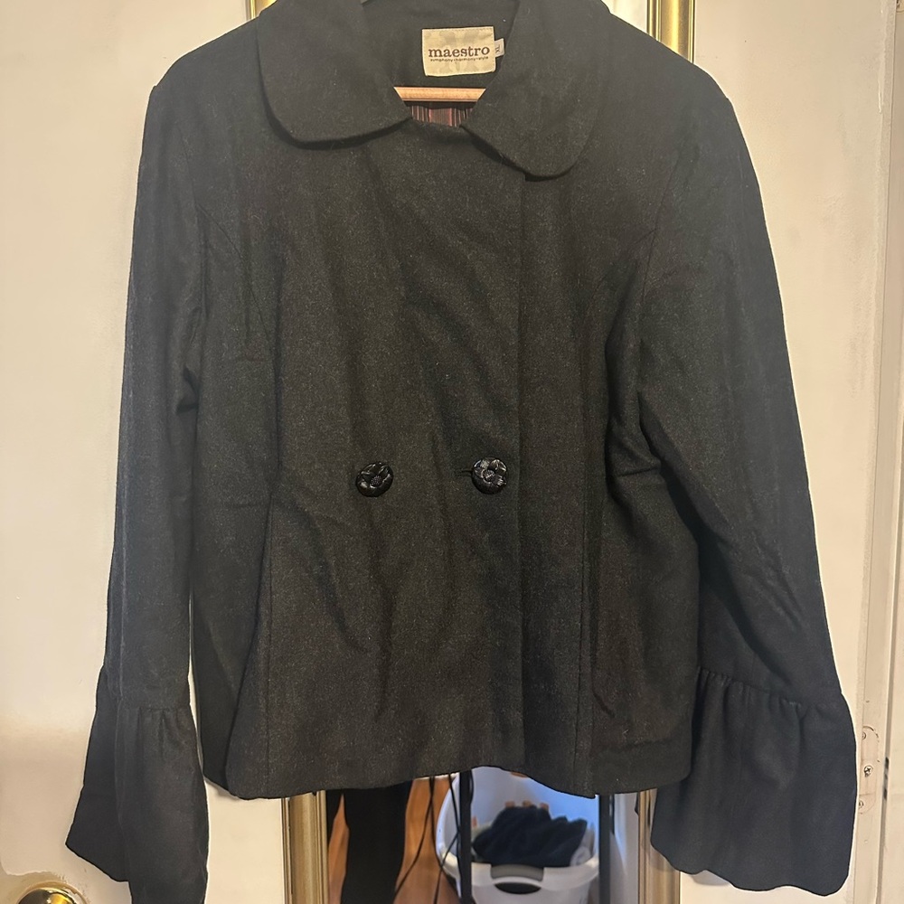 Grey Flared Sleeve Women's Jacket
